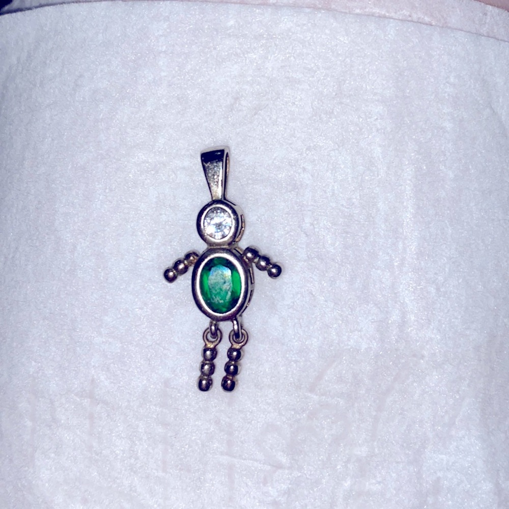 Sterling Silver 925. May birthstone baby boy. Vintage.